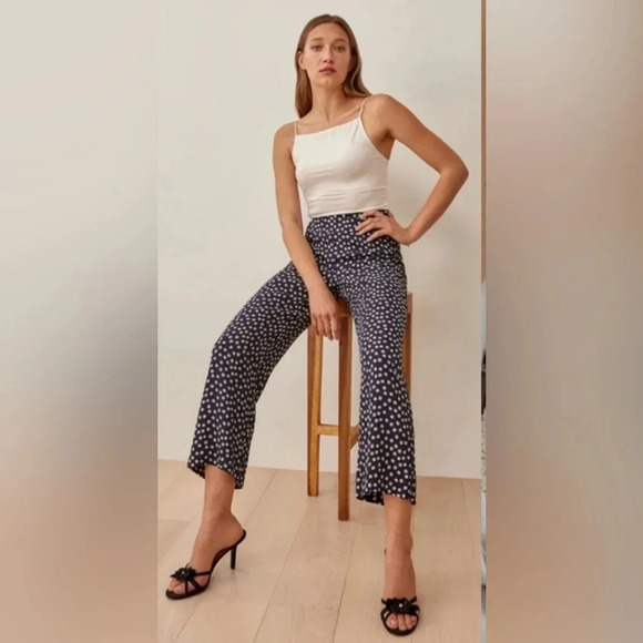 Reformation Dimo Floral Print Wide Leg Crop Pants - Picture 2 of 7